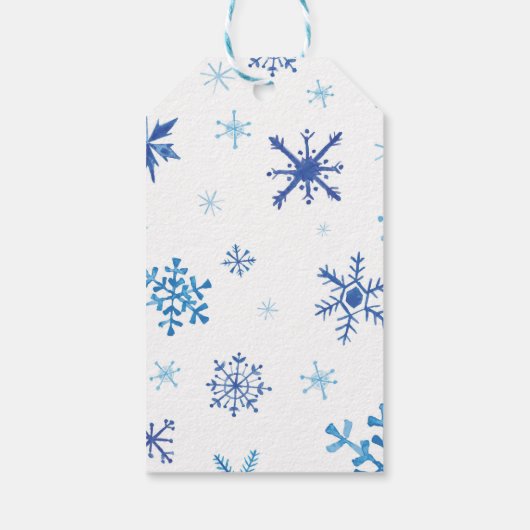 Blue Arctic Animals Winterverjaardag Bedankt Cadeaulabel (Achterkant)