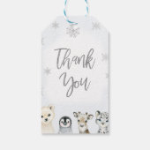 Blue Arctic Nederland Verjaardag Dank u Cadeaulabel (Achterkant)