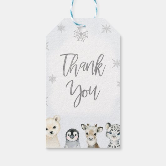 Blue Arctic Nederland Verjaardag Dank u Cadeaulabel (Achterkant)