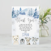 Blue Arctic Nederland Verjaardag Dank u kaart (Staand voorkant)