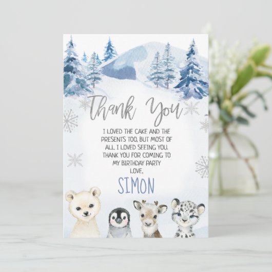 Blue Arctic Nederland Verjaardag Dank u kaart (Staand voorkant)