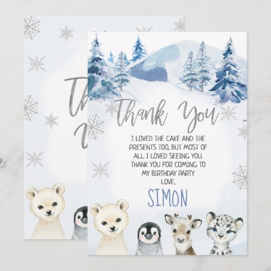 Blue Arctic Nederland Verjaardag Dank u kaart (Voorkant / Achterkant)