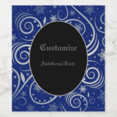 Blue Arctic Swirl - op maat gemaakt Wijn Etiket (Enkel label)