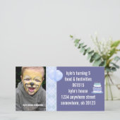 Blue Argyle Birthday Photo Invitation (Staand voorkant)