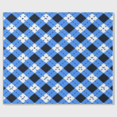 Blue Argyle Cadeaupapier (Vlak)