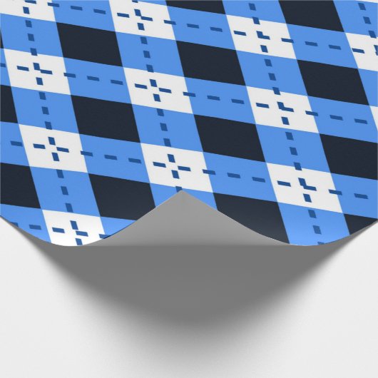 Blue Argyle Cadeaupapier (Hoek)