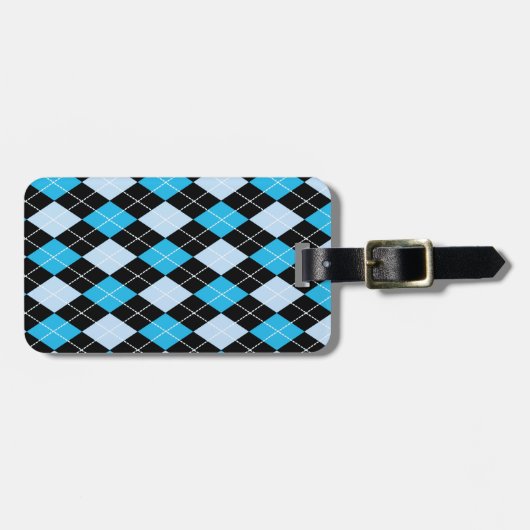 Blue Argyle Custom Bagagelabel (Voorkant horizontaal)