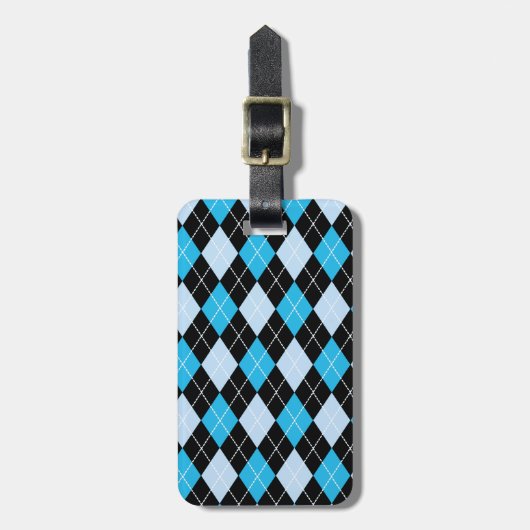 Blue Argyle Custom Bagagelabel (Voorkant verticaal)