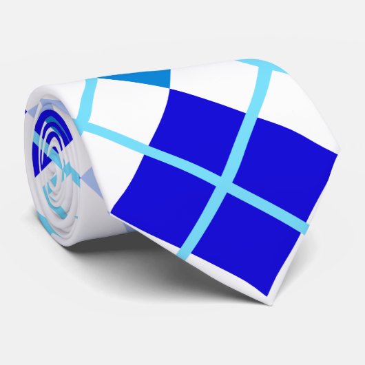 Blue Argyle Custom Stropdas (Opgerold)