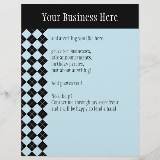 Blue Argyle Flyer (Voorkant)