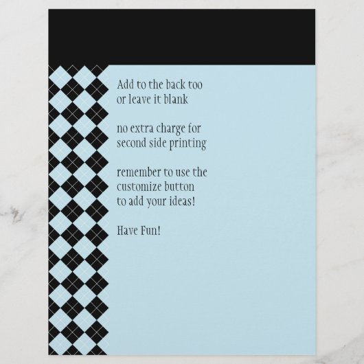 Blue Argyle Flyer (Achterkant)