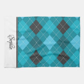 Blue Argyle gepersonaliseerd Theedoek (Horizontaal)