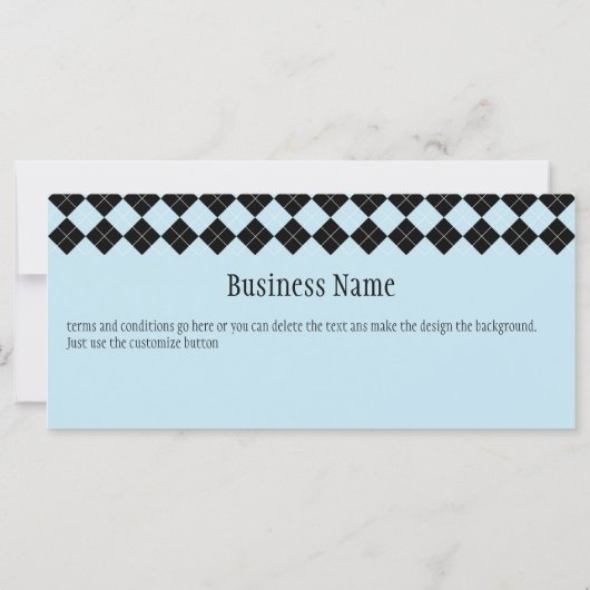 Blue Argyle Gift Certificate (Achterkant)