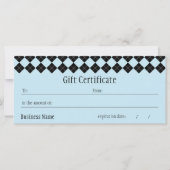 Blue Argyle Gift Certificate (Voorkant)
