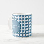 Blue Argyle Golf Pattern Country Club Coffee Mug Koffiemok (Voorkant links)