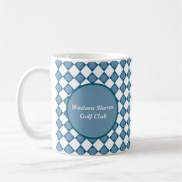 Blue Argyle Golf Pattern Country Club Coffee Mug Koffiemok