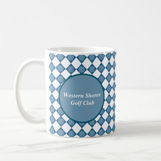 Blue Argyle Golf Pattern Country Club Coffee Mug Koffiemok (Links)
