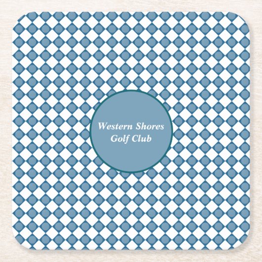 Blue Argyle Golf Pattern  Kartonnen Onderzetters (Voorkant)