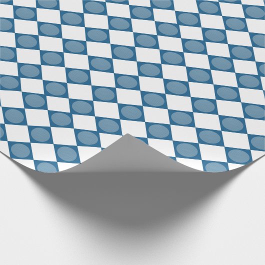 Blue Argyle Golf Pattern Wrapping Paper Cadeaupapier (Hoek)