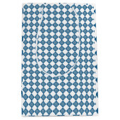 Blue Argyle Golf Pattern Wrapping Paper Medium Cadeauzakje (Voorkant)