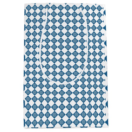 Blue Argyle Golf Pattern Wrapping Paper Medium Cadeauzakje (Voorkant)