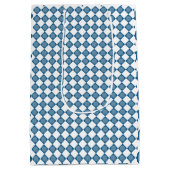 Blue Argyle Golf Pattern Wrapping Paper Medium Cadeauzakje (Achterkant)