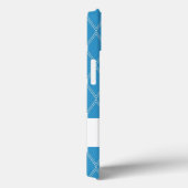 Blue Argyle Lattice met monogram Case-Mate iPhone Case (Achterkant / Rechts)