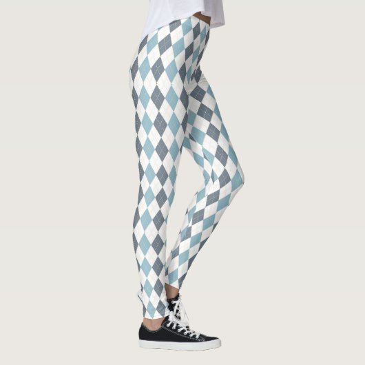Blue Argyle Leggings (Rechts)
