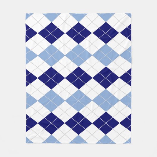 Blue Argyle Medium Fleece Blanket Deken (Voorkant)