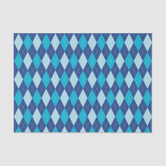 Blue Argyle Patroonpapier Tissuepapier (Voorkant)