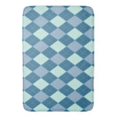 Blue Argyle Pattern Badmat (Voorkant Verticaal)