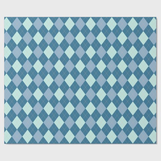 Blue Argyle Pattern Cadeaupapier (Vlak)