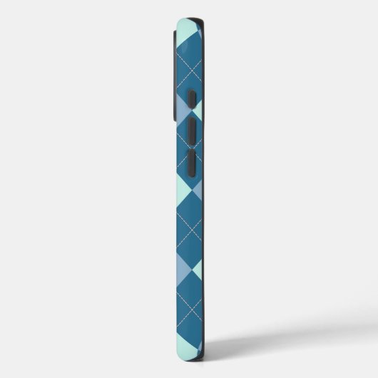 Blue Argyle  Pattern Case-Mate iPhone Case (Achterkant / Links)