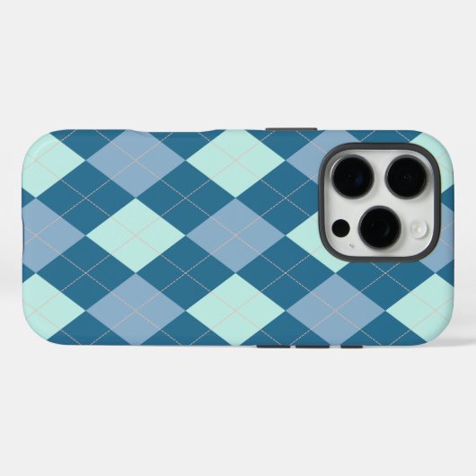 Blue Argyle  Pattern Case-Mate iPhone Case (Achterkant (horizontaal))