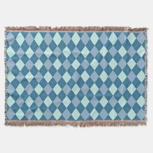 Blue Argyle  Pattern Deken (Voorkant)