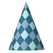 Blue Argyle  Pattern Feesthoedjes (Voorkant)