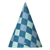 Blue Argyle Pattern Feesthoedjes (Links)