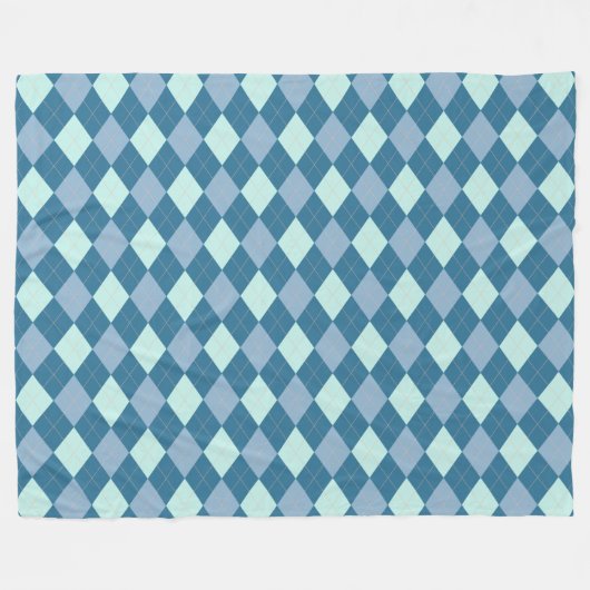 Blue Argyle  Pattern Fleece Deken (Voorkant (Horizontaal))