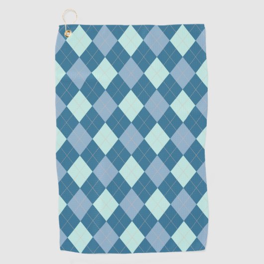 Blue Argyle  Pattern Golfhanddoek (Voorkant)