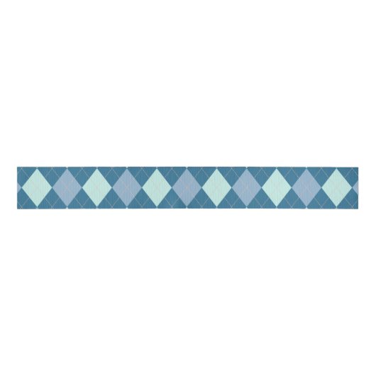 Blue Argyle Pattern Grosgrain Lint (Voorkant)