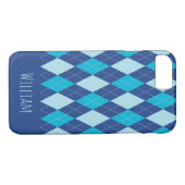 Blue Argyle Pattern iPhone 7/8 Hoesje (Achterkant (Horizontaal))