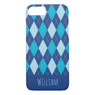Blue Argyle Pattern iPhone 7/8 Hoesje