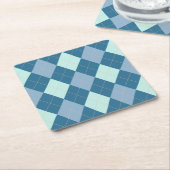 Blue Argyle  Pattern Kartonnen Onderzetters (Schuin)