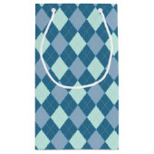 Blue Argyle Pattern Klein Cadeauzakje (Achterkant)