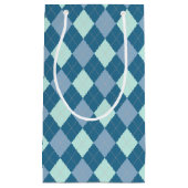 Blue Argyle Pattern Klein Cadeauzakje (Voorkant)