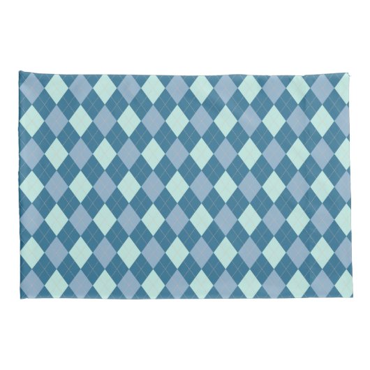 Blue Argyle  Pattern Kussensloop (Achterkant-Rechts)
