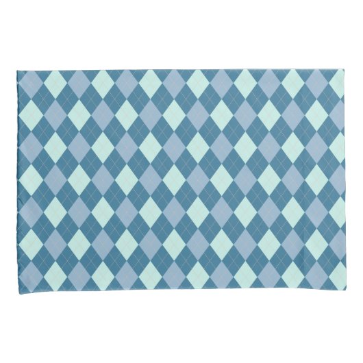 Blue Argyle  Pattern Kussensloop (Voorkant-Rechts)