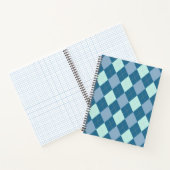 Blue Argyle  Pattern Notitieboek (Binnen)