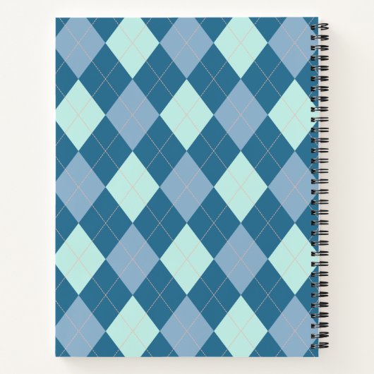 Blue Argyle  Pattern Notitieboek (Achterkant)