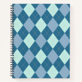 Blue Argyle  Pattern Notitieboek (Voorkant)